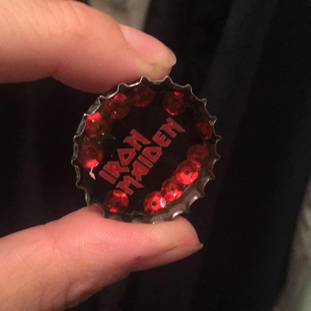Iron Maiden Bottle cap pin! One of a kind